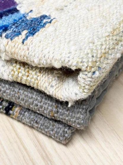 vintage hand - woven mountain scene rug | wall hanging - good market thrift store