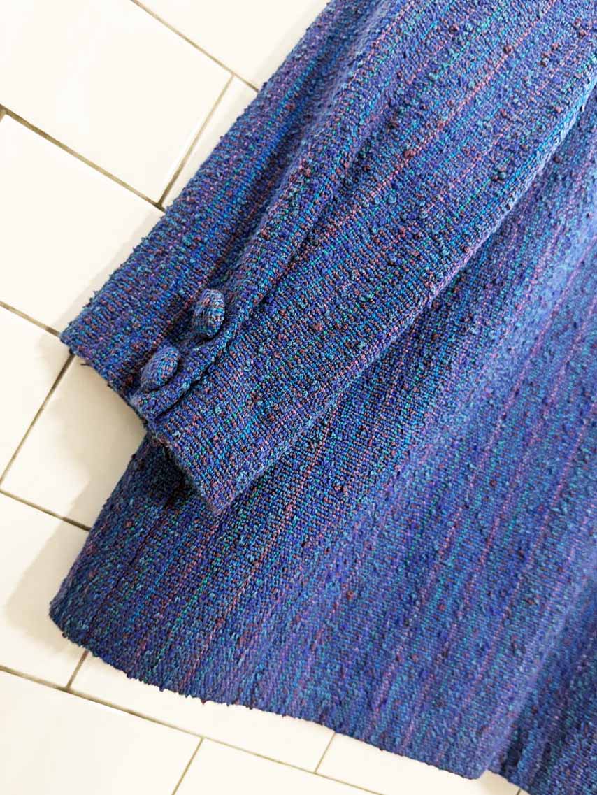 vintage hand woven naturals tweed knit blazer jacket - good market thrift store