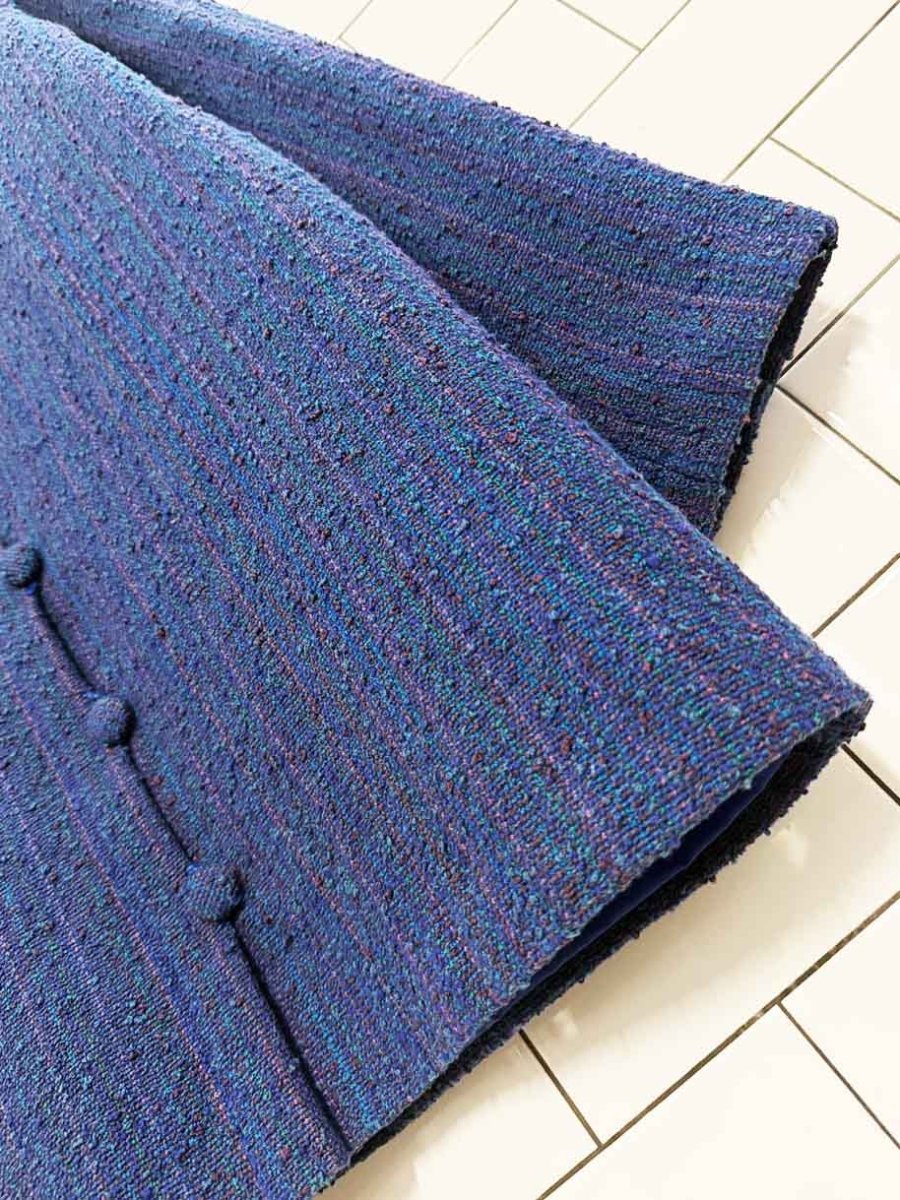 vintage hand woven naturals tweed knit blazer jacket - good market thrift store