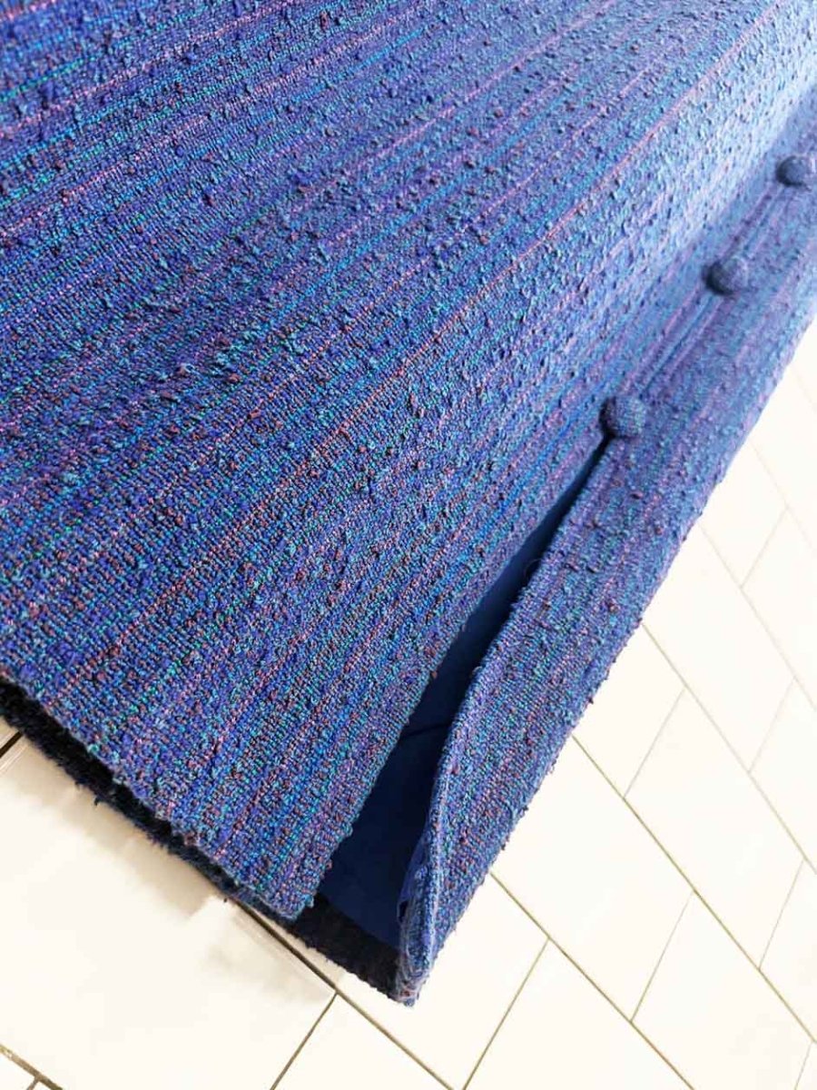 vintage hand woven naturals tweed midi skirt - good market thrift store