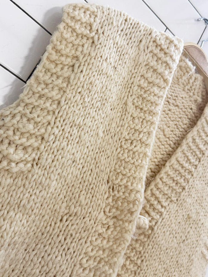 vintage handknit wool - mohair chowichan sweater vest - good market thrift store