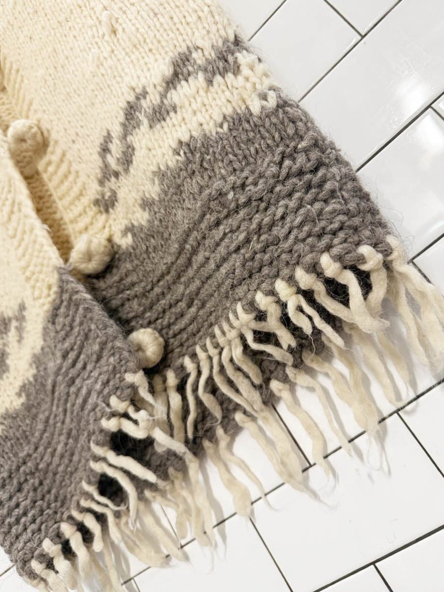 vintage handknit wool - mohair chowichan sweater vest - good market thrift store