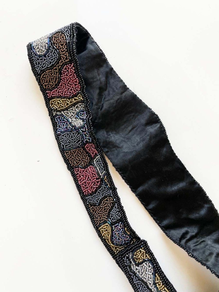 vintage handmade beaded basque waist belt - good market thrift store