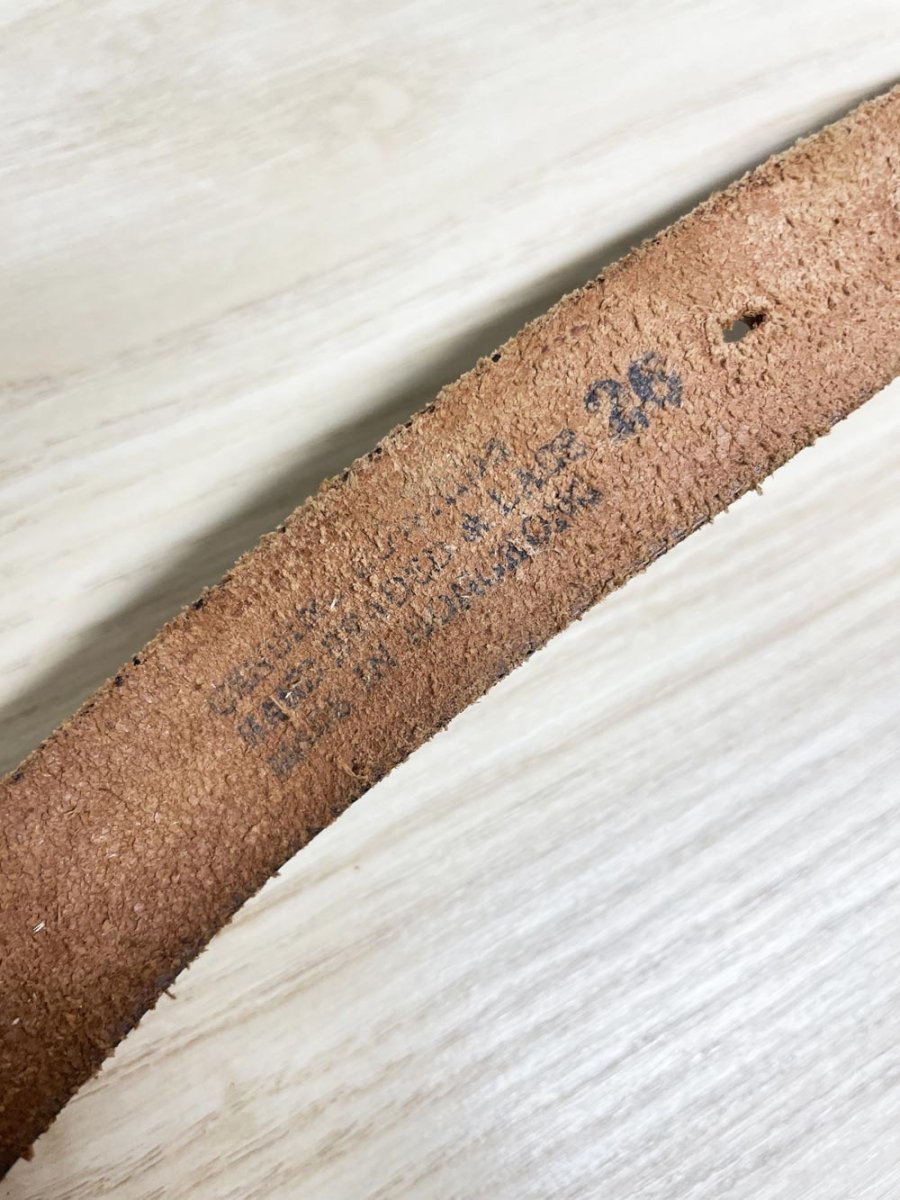 vintage handmade beaded western leather belt - good market thrift store