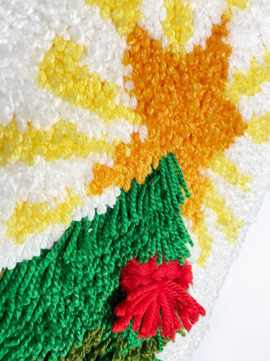 vintage handmade christmas tree latch hook wall hanging - good market thrift store