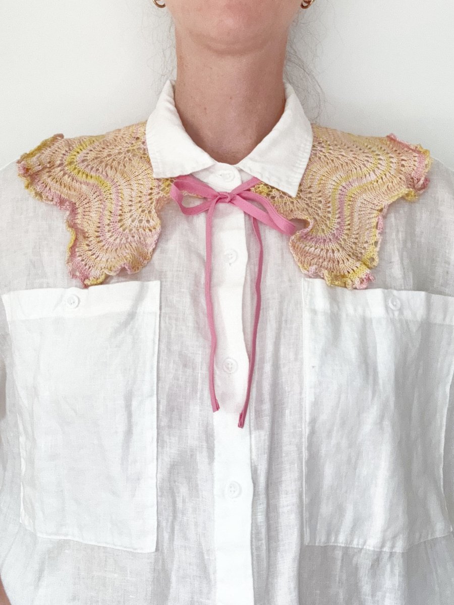 vintage handmade crochet knit collar | rework - good market thrift store