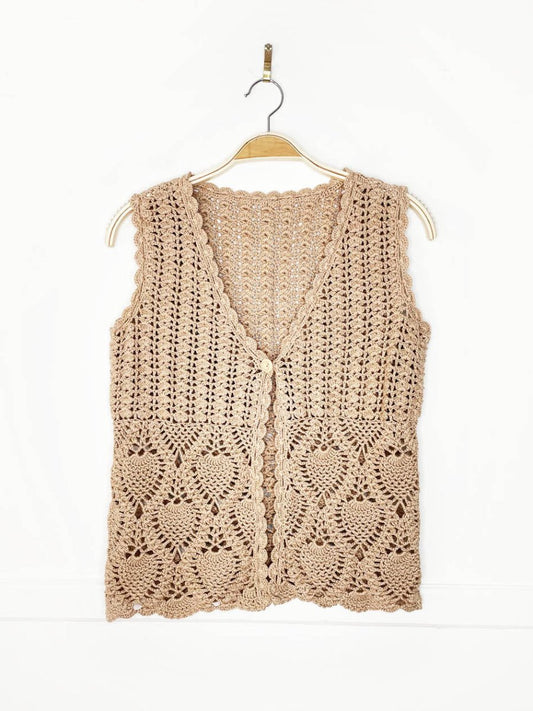 vintage handmade crochet knit vest top - good market thrift store