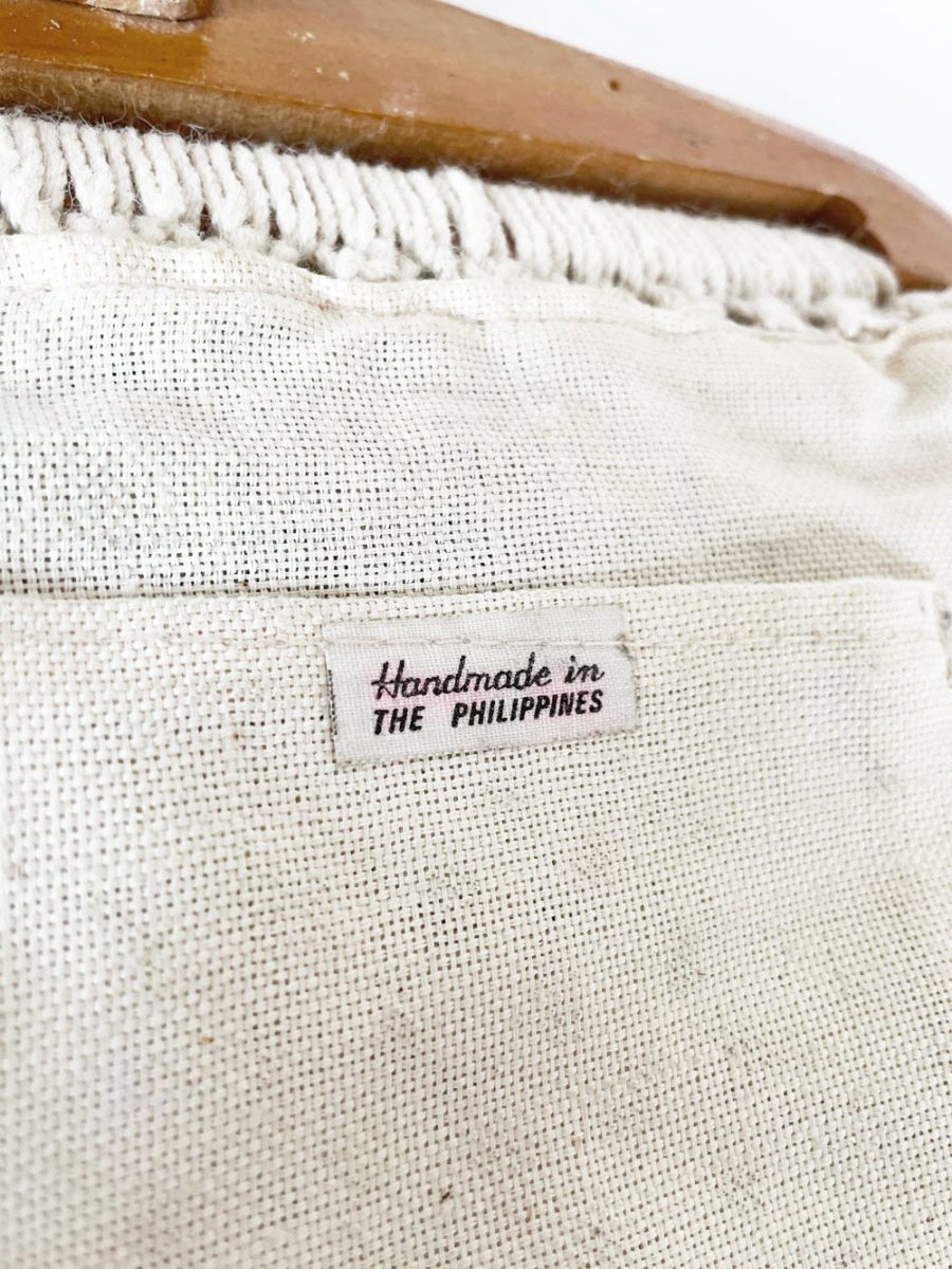 vintage handmade crochet knit wood handle clutch - good market thrift store