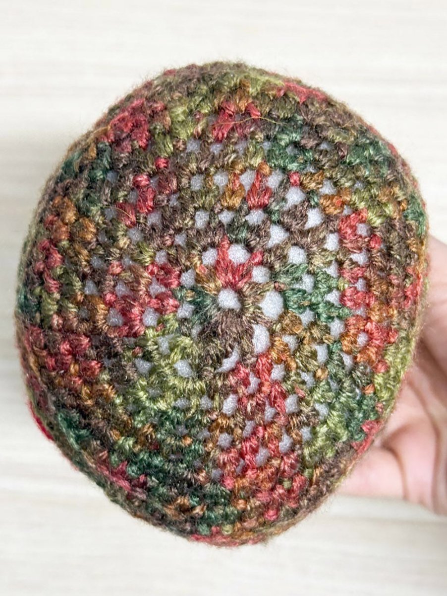 vintage handmade crochet mushroom plushie toy - good market thrift store