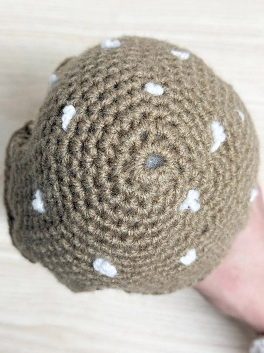 vintage handmade crochet mushroom plushie toy - good market thrift store