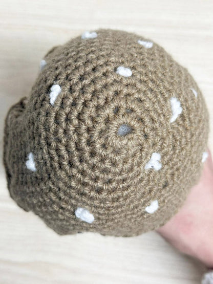 vintage handmade crochet mushroom plushie toy - good market thrift store