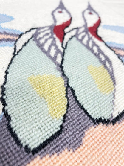 vintage handmade cross stitch birds art - good market thrift store