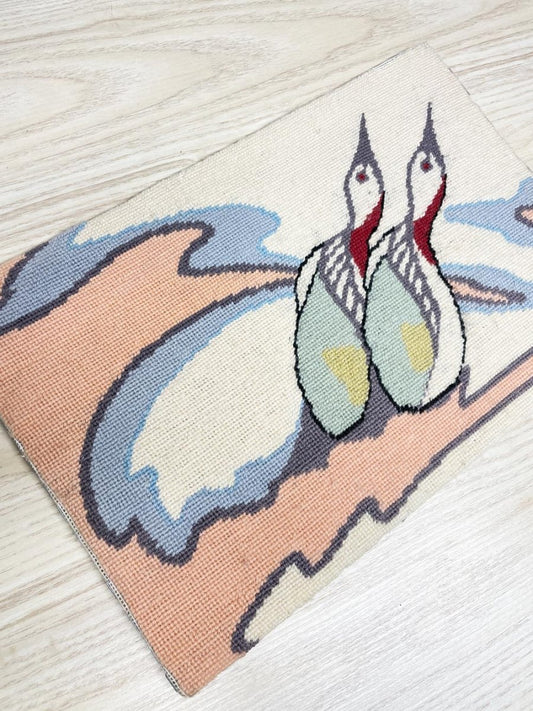 vintage handmade cross stitch birds art - good market thrift store