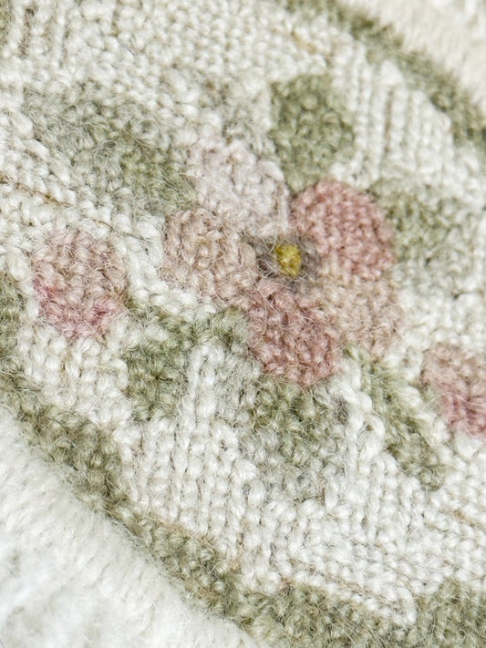 vintage handmade floral fringe coaster - good market thrift store