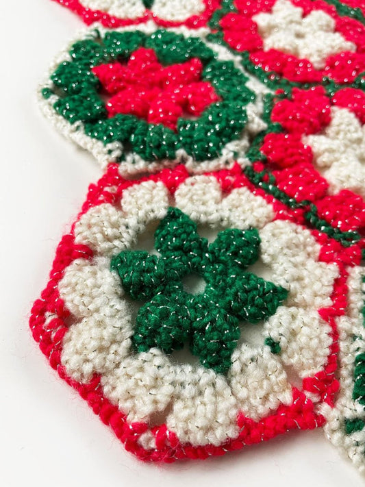vintage handmade holiday crochet doiley - good market thrift store