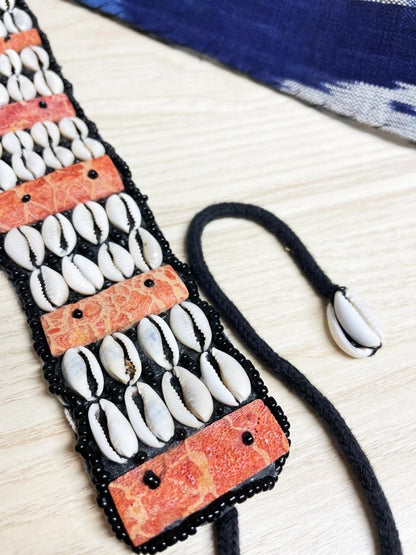 vintage handmade shell southwestern belt / head dress - good market thrift store