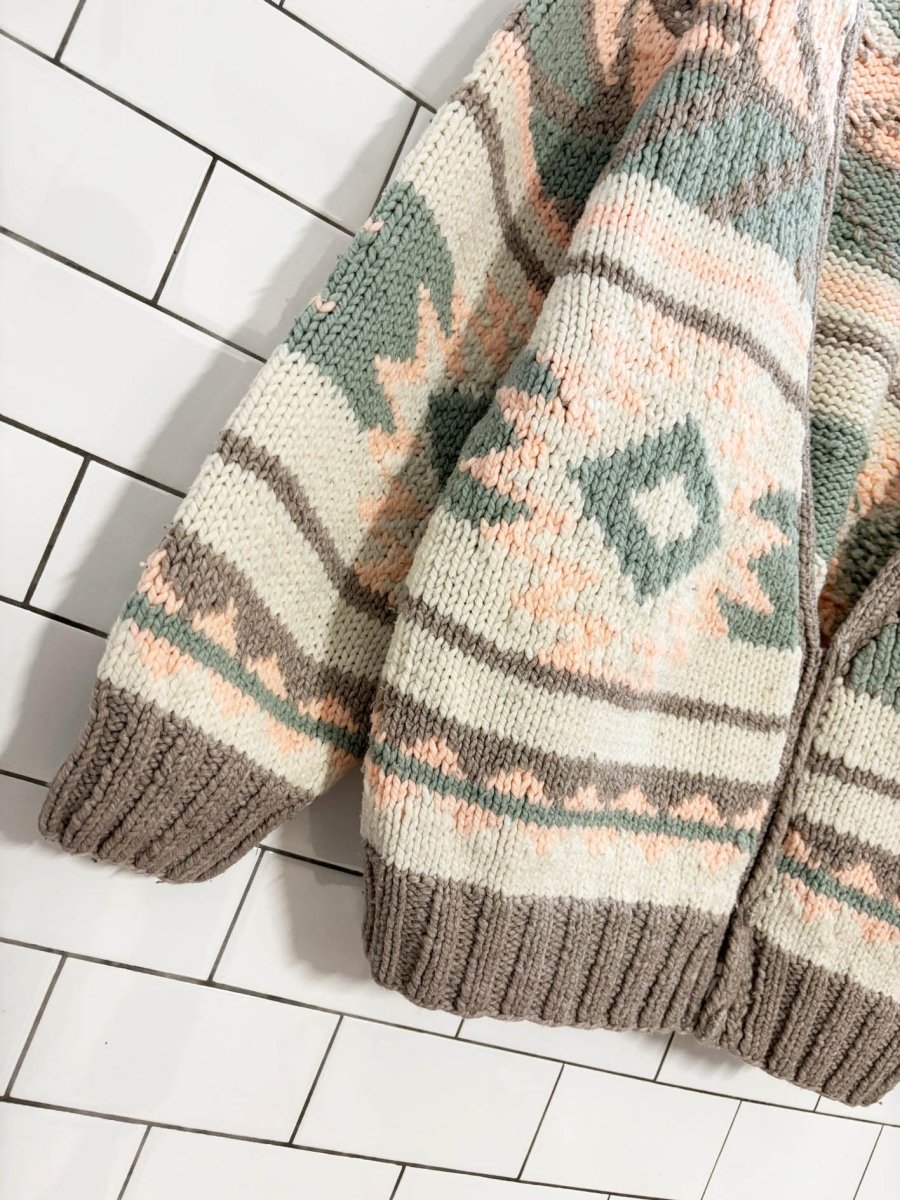 vintage handmade southwestern knit cardigan - good market thrift store