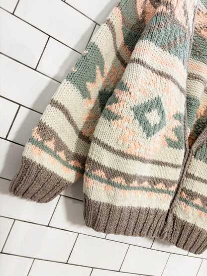 vintage handmade southwestern knit cardigan - good market thrift store