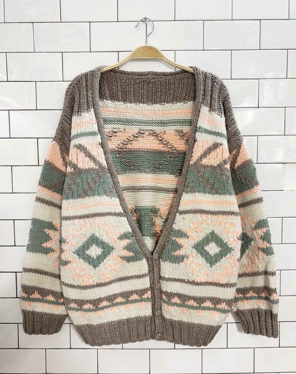 vintage handmade southwestern knit cardigan - good market thrift store