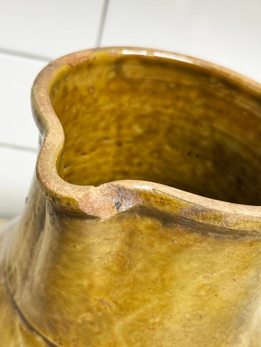 vintage handmade traditional terracotta water pitcher - good market thrift store