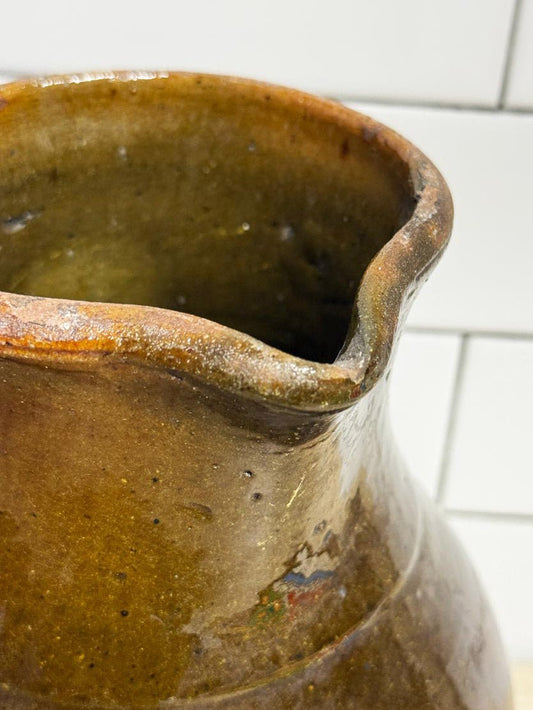 vintage handmade traditional terracotta water pitcher - good market thrift store