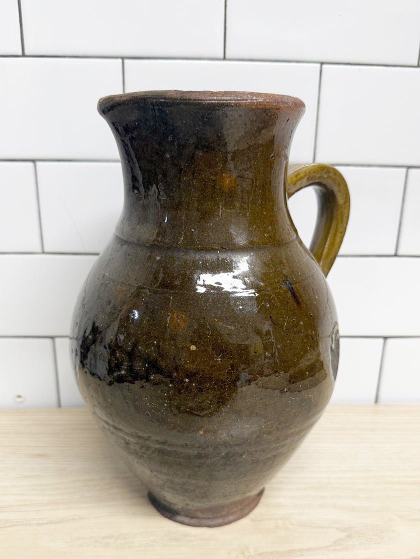 vintage handmade traditional terracotta water pitcher - good market thrift store