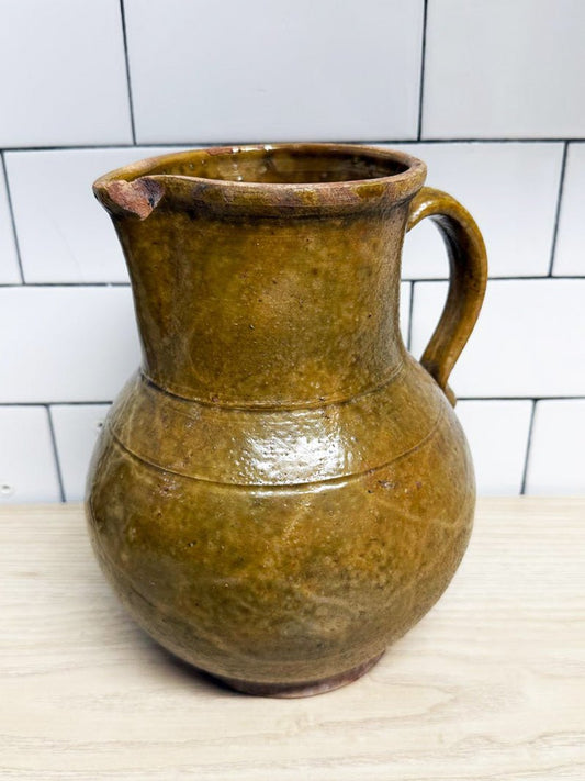 vintage handmade traditional terracotta water pitcher - good market thrift store