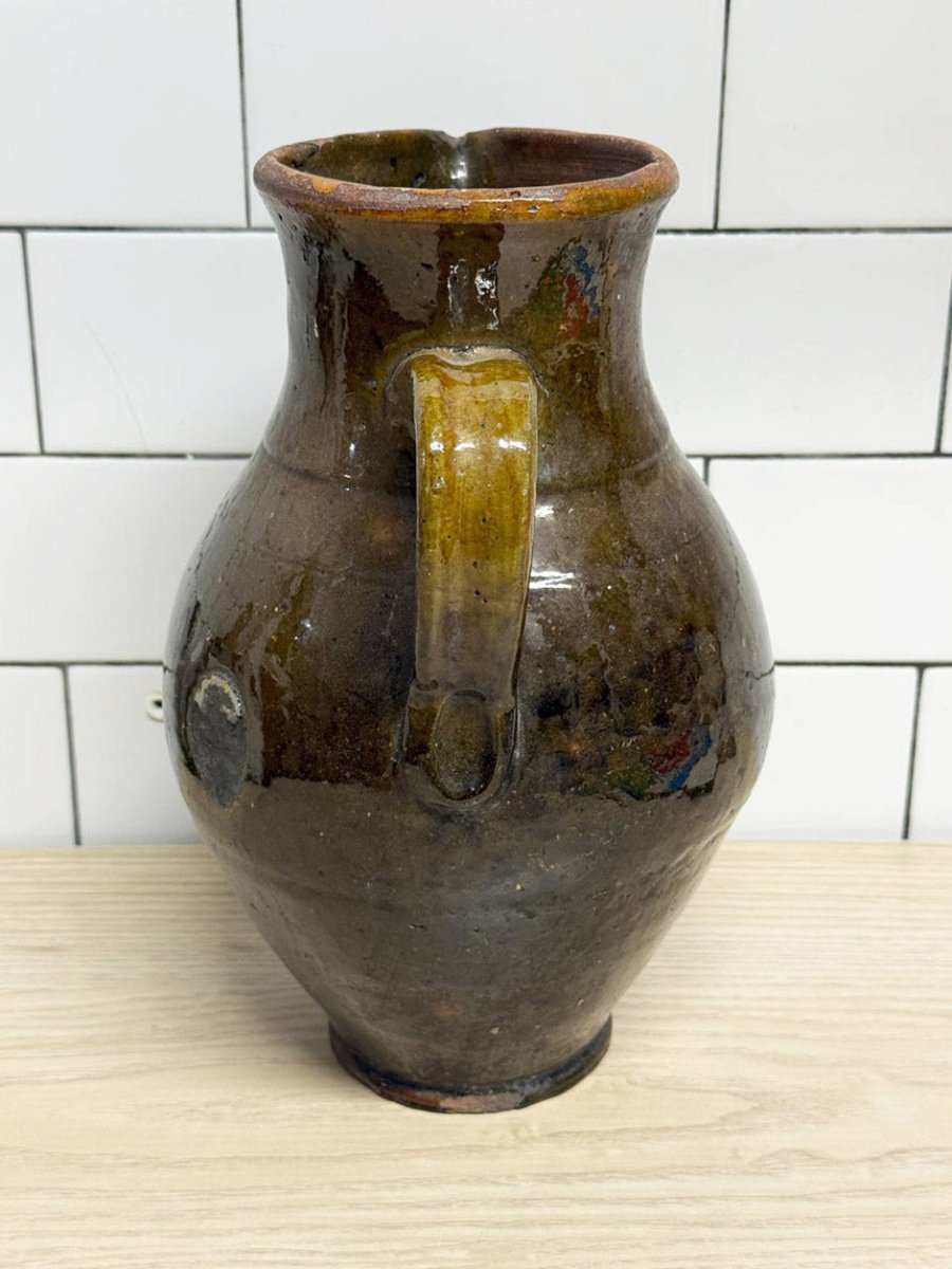 vintage handmade traditional terracotta water pitcher - good market thrift store
