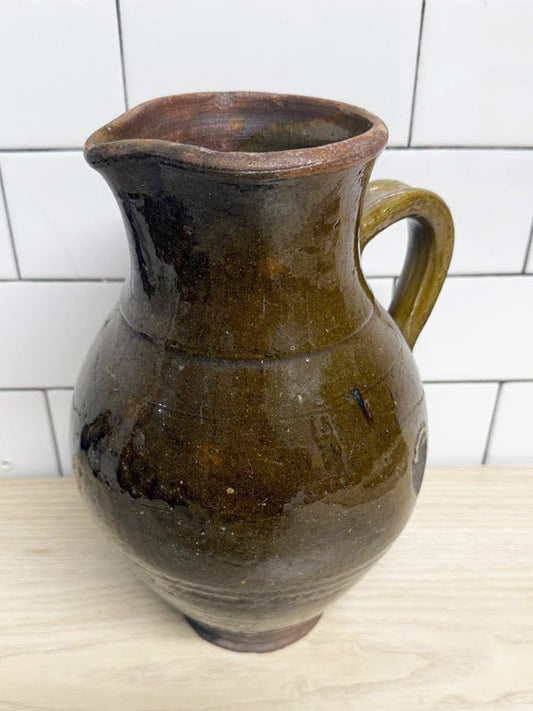 vintage handmade traditional terracotta water pitcher - good market thrift store