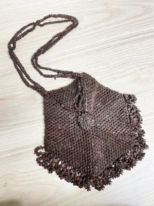 vintage handmade tropical seed bag - good market thrift store