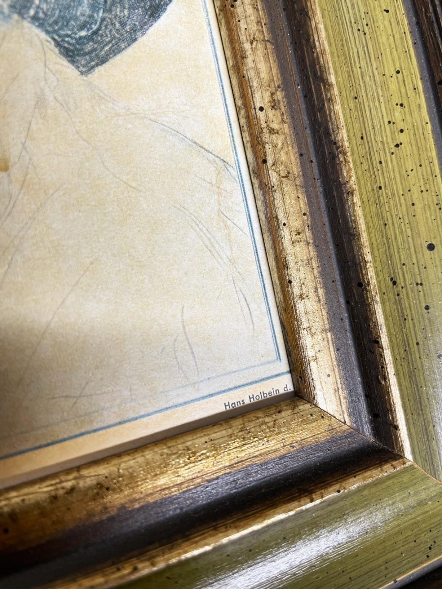 vintage hans holbein print framed art | the man with the floppy hat - good market thrift store