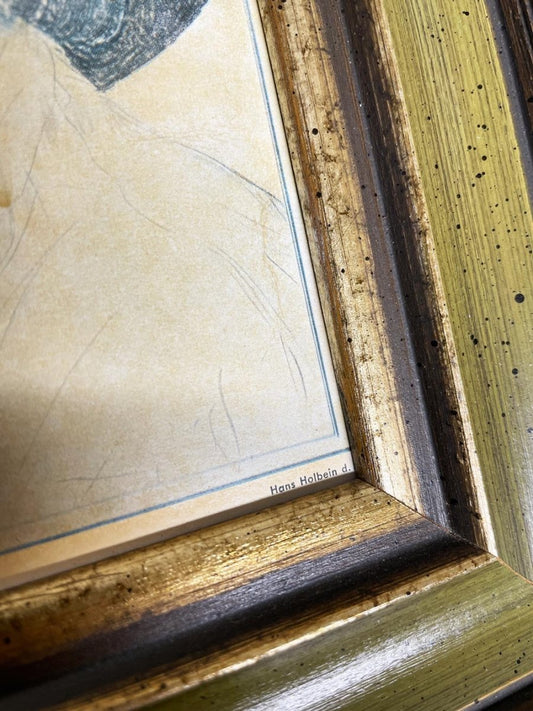 vintage hans holbein print framed art | the man with the floppy hat - good market thrift store
