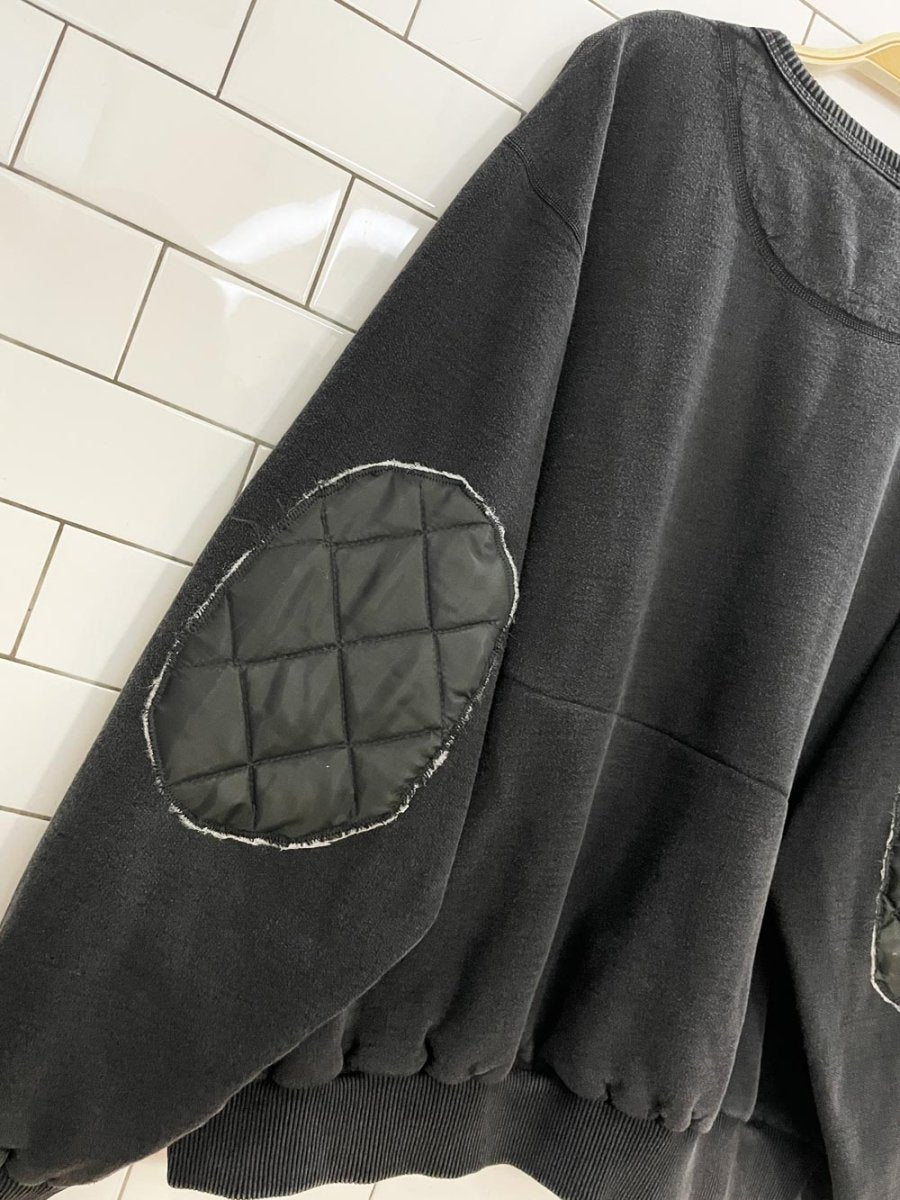 vintage harley davidson faded boxy quilted elbow sweatshirt | rework - good market thrift store