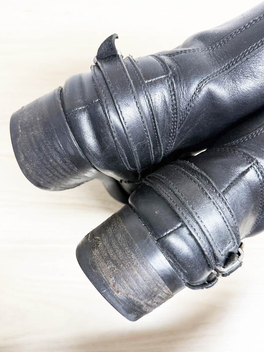 vintage harley davidson leather harness biker boots - good market thrift store