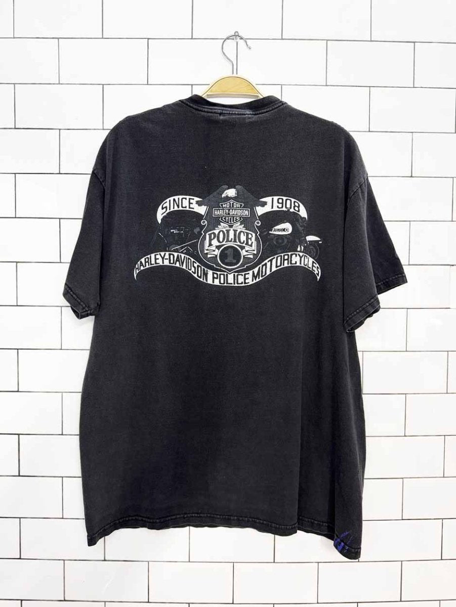 vintage harley davidson police graphic tee - good market thrift store
