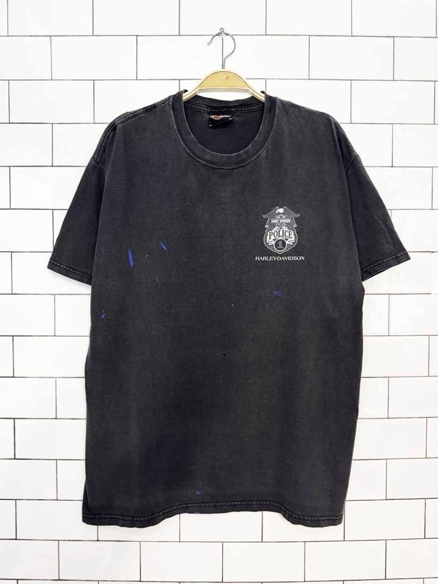 vintage harley davidson police graphic tee - good market thrift store