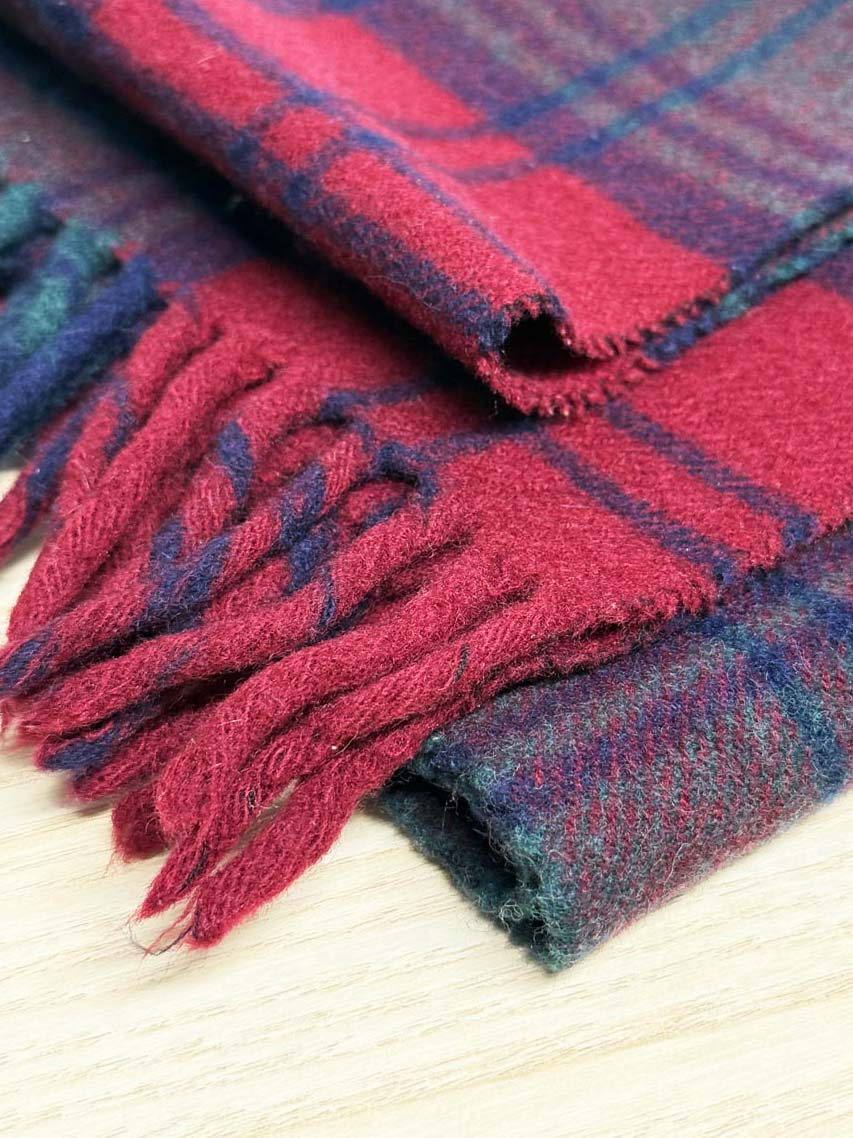 vintage harry rosen 100% wool tartan fringe scarf | made in Italy - good market thrift store
