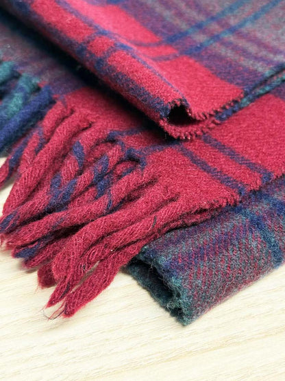 vintage harry rosen 100% wool tartan fringe scarf | made in Italy - good market thrift store