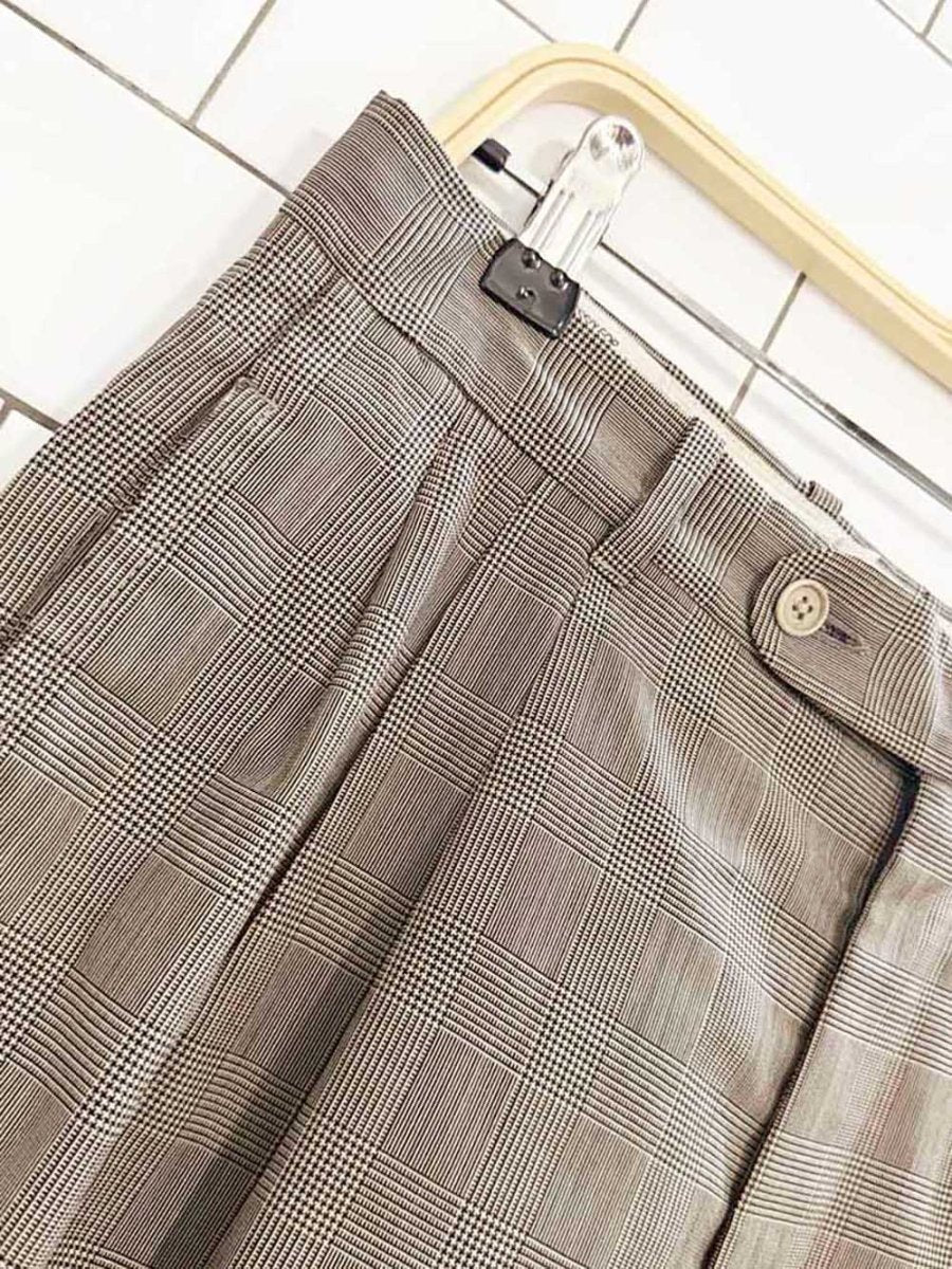 vintage harry rosen pleated plaid cuffed trousers| made in Canada - good market thrift store