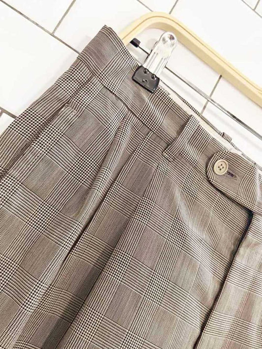 vintage harry rosen pleated plaid cuffed trousers| made in Canada - good market thrift store