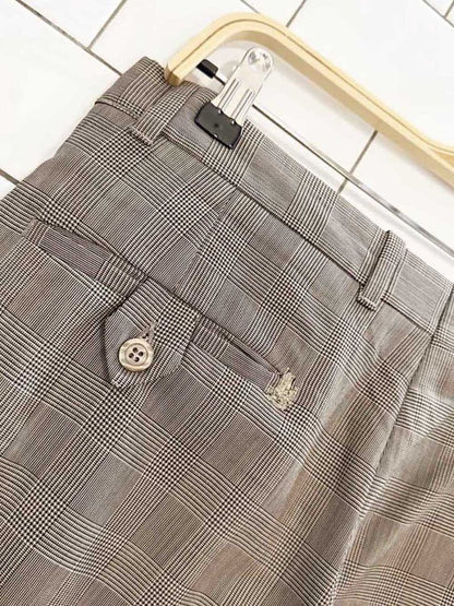 vintage harry rosen pleated plaid cuffed trousers| made in Canada - good market thrift store