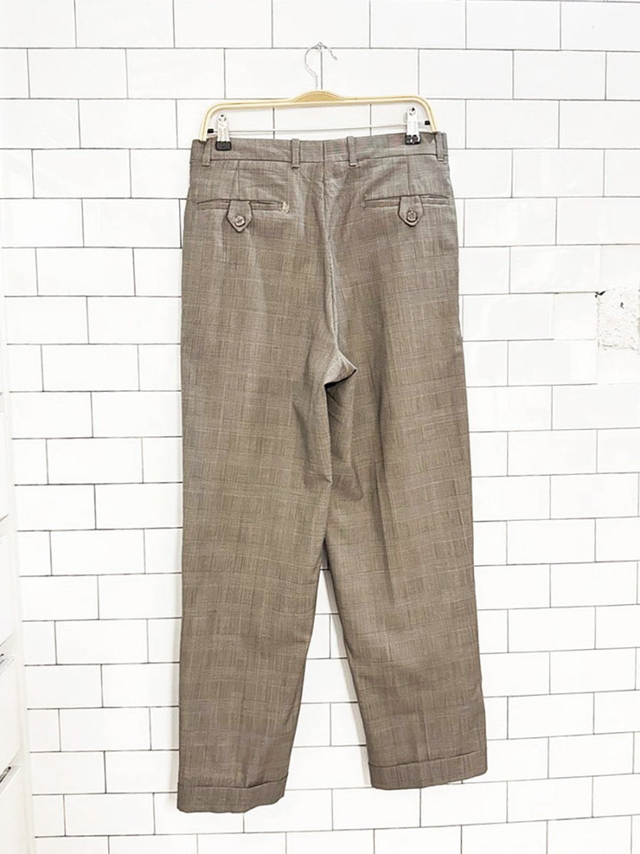 vintage harry rosen pleated plaid cuffed trousers| made in Canada - good market thrift store