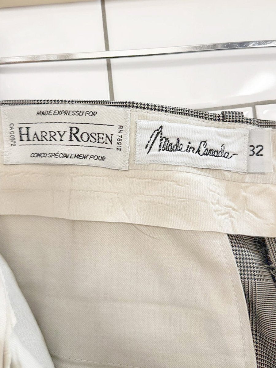 vintage harry rosen pleated plaid cuffed trousers| made in Canada - good market thrift store