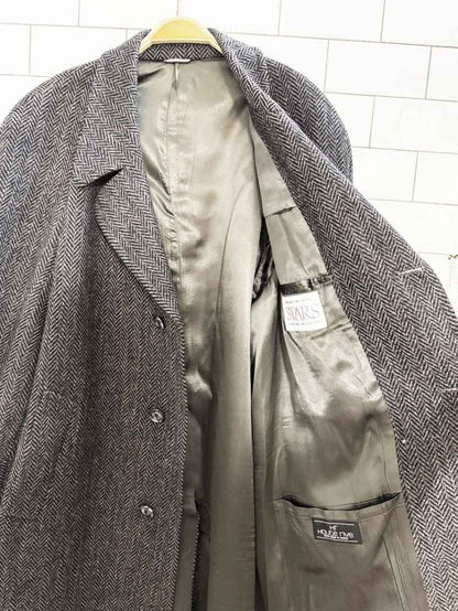 vintage haute rive wool herringbone belted coat | stars - good market thrift store