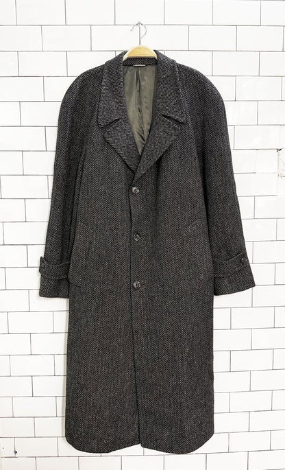vintage haute rive wool herringbone belted coat | stars - good market thrift store