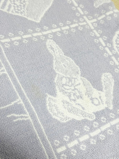 vintage hearts and bunnies fringe towel - good market thrift store