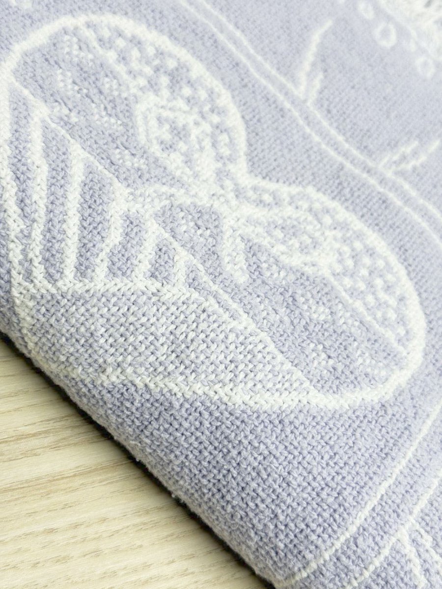 vintage hearts and bunnies fringe towel - good market thrift store