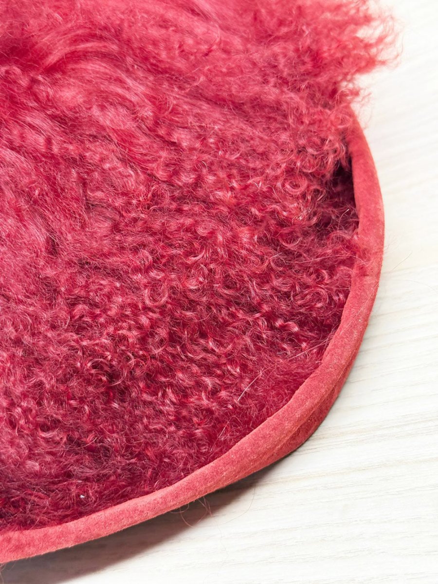 vintage heather allen mongolian sheepskin suede hat | made in UK - good market thrift store