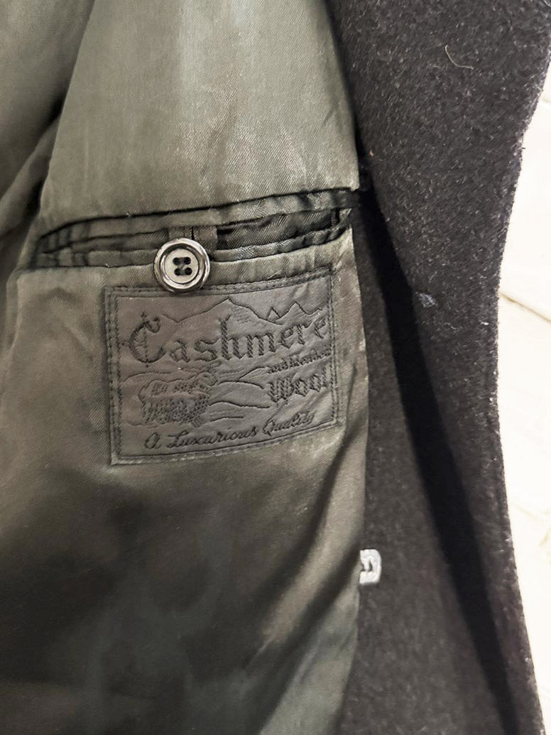 vintage hennes wool - cashmere double breasted long coat | Made in Romania - good market thrift store