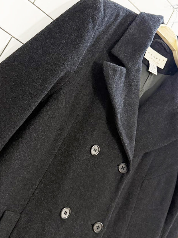 vintage hennes wool - cashmere double breasted long coat | Made in Romania - good market thrift store